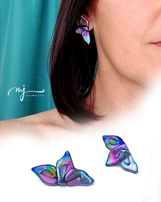 MJ glass design - carnabella virág formájú üvegfülbevalók 